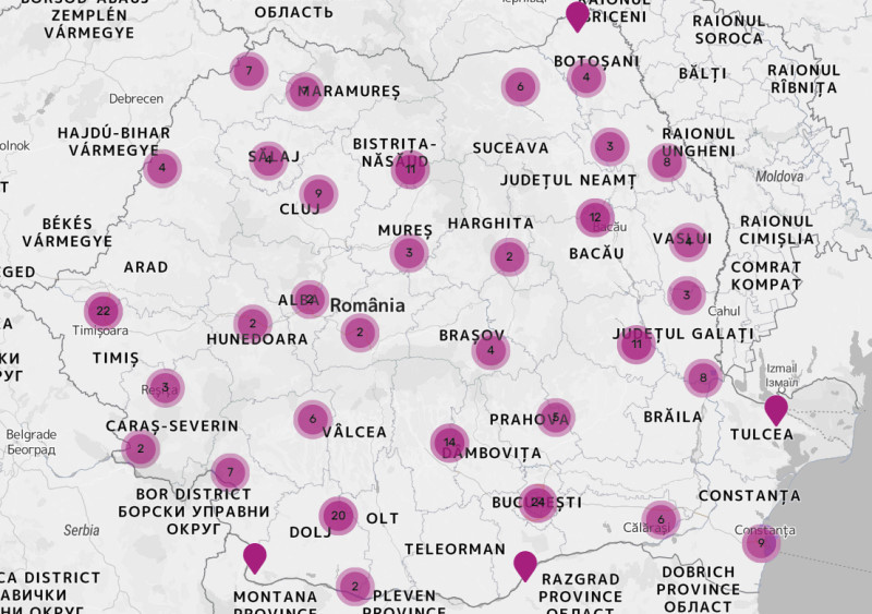 Hartă distribuitori Siniat